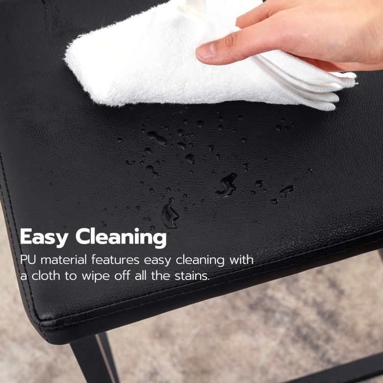 HOOBRO PU Upholstery Bar Stools Set of 2, 63 cm Breakfast Stools, Bar Chairs, Kitchen Stools with Footrests, for Kitchen, Living Room, Dining Room, Cafe, Counter