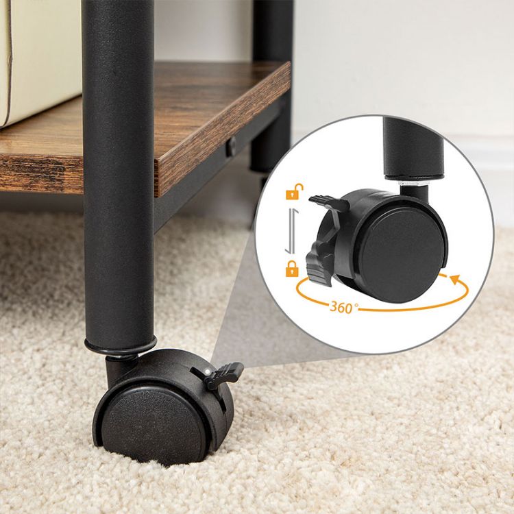 HOOBRO Printer Stand, 2-Tier Industrial Under Desk Printer Cart with Shelf, Mobile Heavy Duty Storage Rack on Wheels for Home, Office