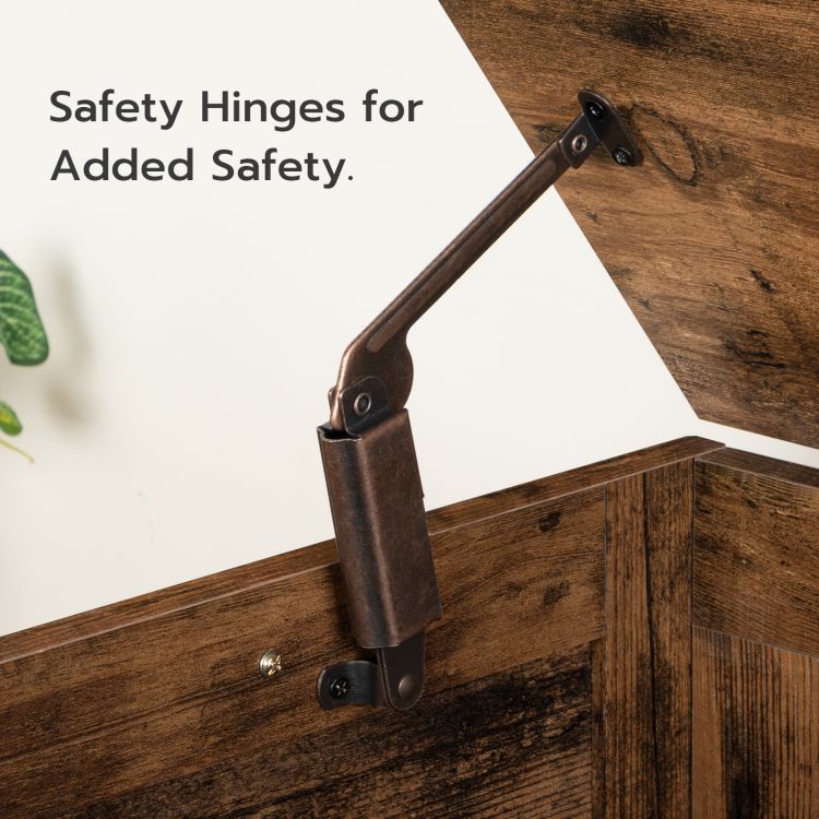 HOOBRO Wooden Storage Chest, Large Trunks Storage, Toy Chests with Lid, Blanket Box Organizer Unit, Bed End Storage Bench, 100 x 40 x 48 cm, for Entryway, Hallway, Bedroom