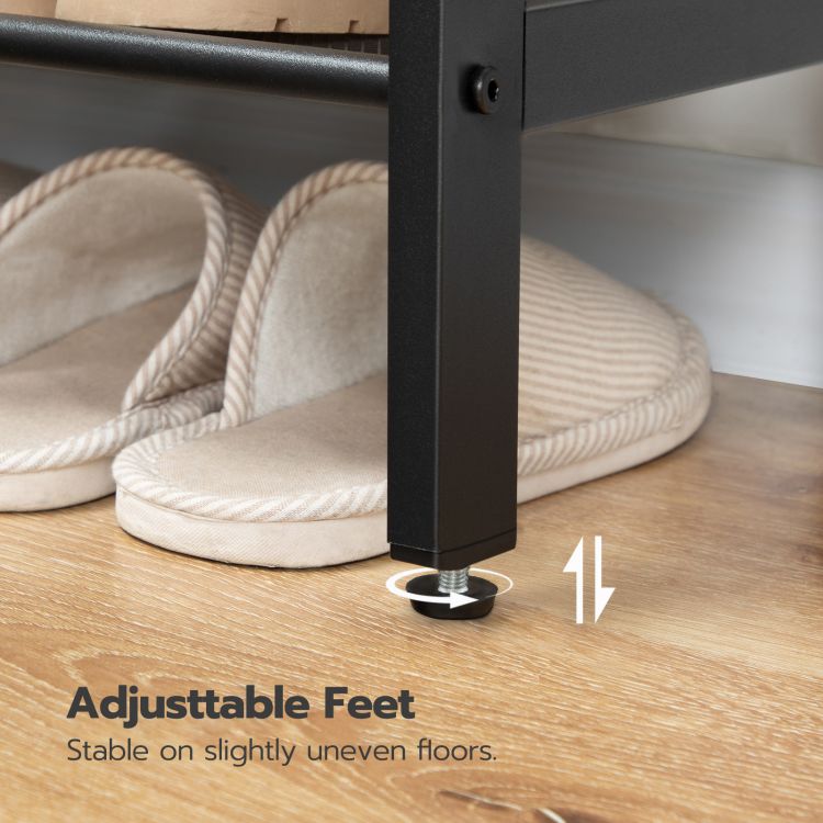 HOOBRO Shoe Rack, 5-Tier Shoe Storage with Adjustable Mesh Shelves, 16-20 Pairs of Shoes, Stable and Durable, Spacious Top, Freestanding, Metal, Industrial, for Entryway, Closet