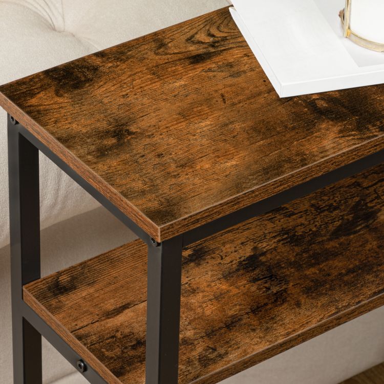 HOOBRO Skinny Console Table with Adjustable Shelf, Entryway Table, Narrow Sofa Table, 2-Tier Side Table for Foyer, Hallway, Kitchen, Bedroom, Industrial Style