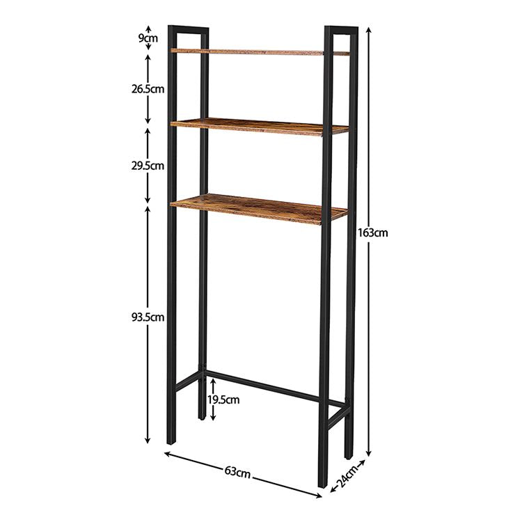 HOOBRO Over The Toilet Storage, 3-Tier Industrial Bathroom Organizer, Shelves with Adjustable Feet, Easy to Assembly
