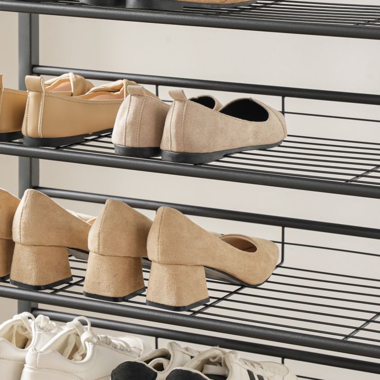 HOOBRO Tall Shoe Rack, Large Capacity Shoe Storage Organizer, 12-Tier Shoe Rack for 44-55 Pairs of Shoes, 75 x 28.5 x 194.5cm, Adjustable Metal Shelves, Shoe Storage Unit