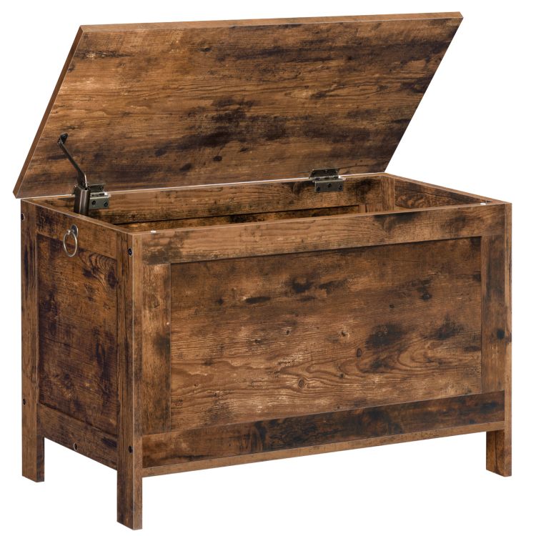 HOOBRO Storage Chest, Retro Toy Box Organizer with Safety Hinge, Entryway Storage Bench Supports 220 lb, 29.9 x 15.7 x 18.9 Inches, Toy Chest, Wooden Look, Easy Assembly