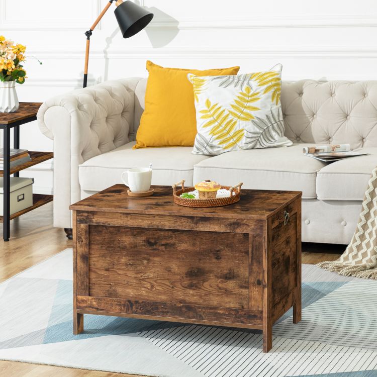 HOOBRO Storage Chest, Retro Toy Box Organizer with Safety Hinge, Entryway Storage Bench Supports 220 lb, 29.9 x 15.7 x 18.9 Inches, Toy Chest, Wooden Look, Easy Assembly