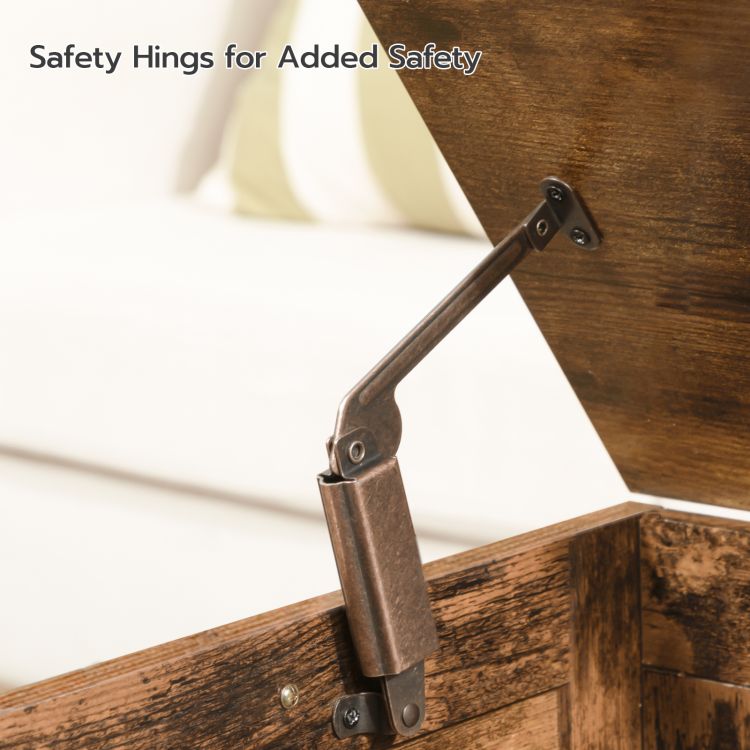 HOOBRO Storage Chest, Retro Toy Box Organizer with Safety Hinge, Entryway Storage Bench Supports 220 lb, 29.9 x 15.7 x 18.9 Inches, Toy Chest, Wooden Look, Easy Assembly