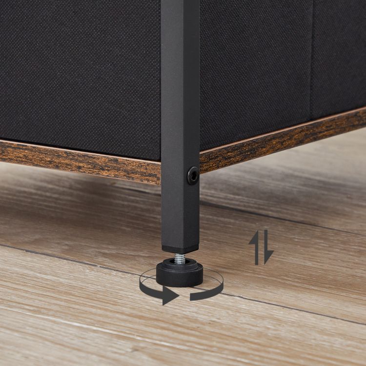 HOOBRO Slim Bathroom Storage Cabinet, Narrow Corner Storage Cabinet Unit for Small Spaces, Small Corner Shelf Unit with 2 Fabric Drawers, Black Bathroom Cabinet