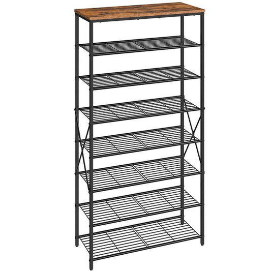 HOOBRO Shoe Rack Tall, 8 Tier Shoe Racks Storage, Large Capacity Shoe Organizer, 28-32 Pairs of Shoes, Adjustable Metal Shelves, Shoe Stand for Entryway Hallway