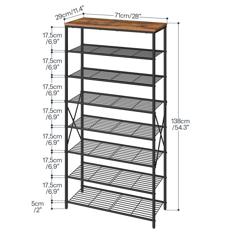 HOOBRO Shoe Rack Tall, 8 Tier Shoe Racks Storage, Large Capacity Shoe Organizer, 28-32 Pairs of Shoes, Adjustable Metal Shelves, Shoe Stand for Entryway Hallway