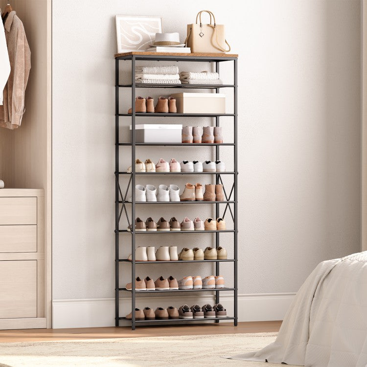 HOOBRO HOOBRO 10 Tier Shoe Rack, Tall Shoe Rack Storage, Capacity Shoe Organizer, storage and display for home - top view