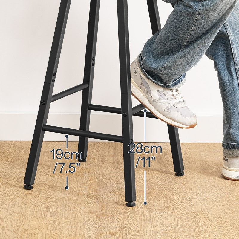 HOOBRO Bar Stools Set of 2, Counter Height Stools, PU Upholstered Bar Chairs with Backrest and Footrest, Ergonomic Design, for Dining Room, Kitchen, Cafe