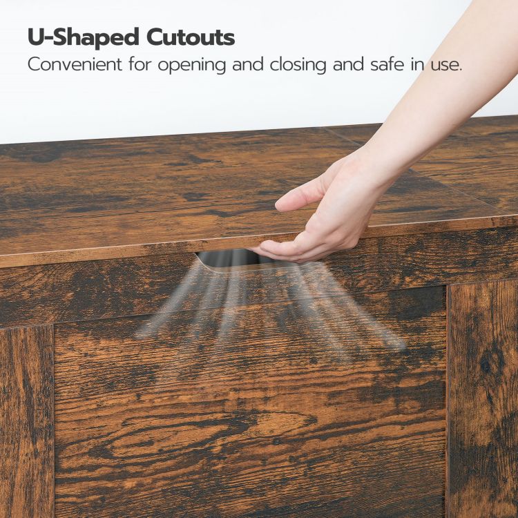 HOOBRO Storage Chest with 2 Lids, 39.4 in Storage Bench, Storage Trunk with Internal Divider, Shoe Bench, for Entryway, Living Room, Bedroom