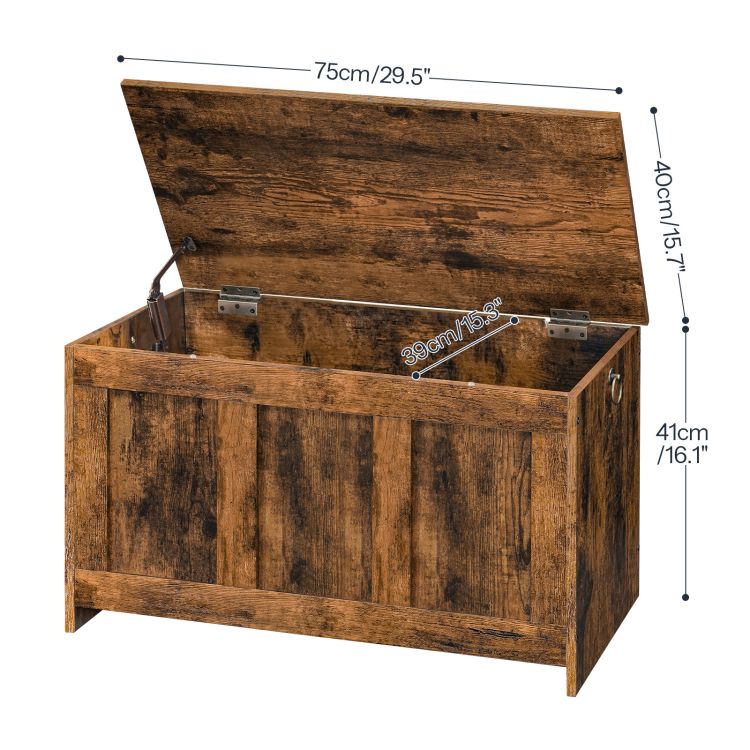 HOOBRO Storage Chest, Wooden Storage Bench, Blanket Storage Box, Large Storage Trunk with Lid, Shoe Storage Bench, Rustic Toy Chests, for Hallway, Bedroom, Living Room