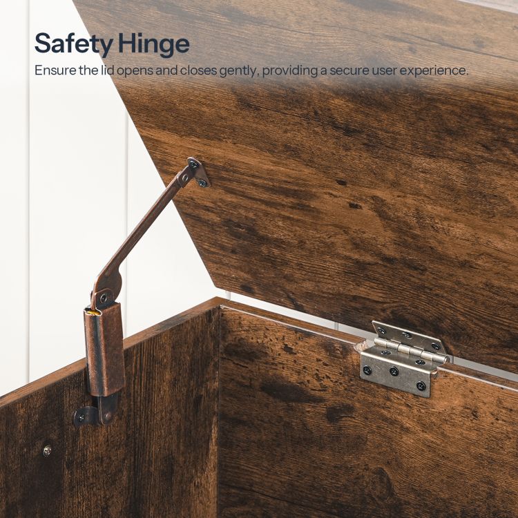 HOOBRO Storage Chest, Wooden Storage Bench, Blanket Storage Box, Large Storage Trunk with Lid, Shoe Storage Bench, Rustic Toy Chests, for Hallway, Bedroom, Living Room