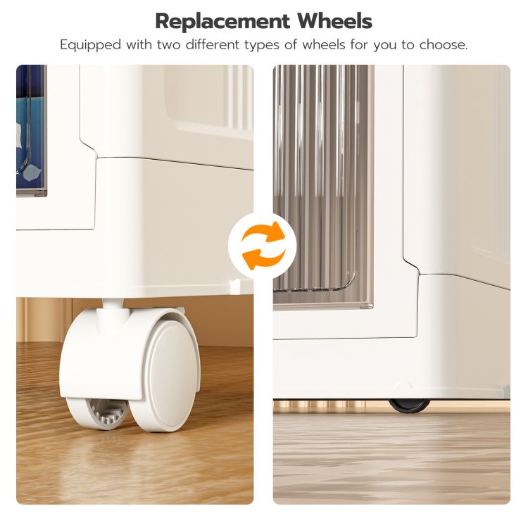 HOOBRO HOOBRO Wardrobe Storage Organiser, Stackable Storage Boxes Doors, Plastic organization for living room - front view