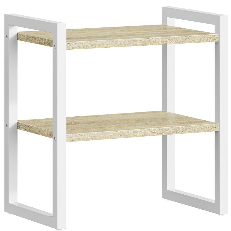 HOOBRO 2-Tier Desk Shelf, Desktop Storage Organizer, Desktop Bookshelf Stand, Office Storage Rack, Spice Rack, for Office, Study, Kitchen, Bedroom