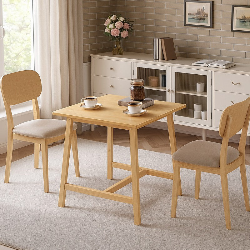 HOOBRO 70cm Bamboo Dining Table, Square Kitchen Table for 2-4, Writing Table for Small Spaces, Easy to Assemble, for Dining Room, Living Room, Office, Apartment