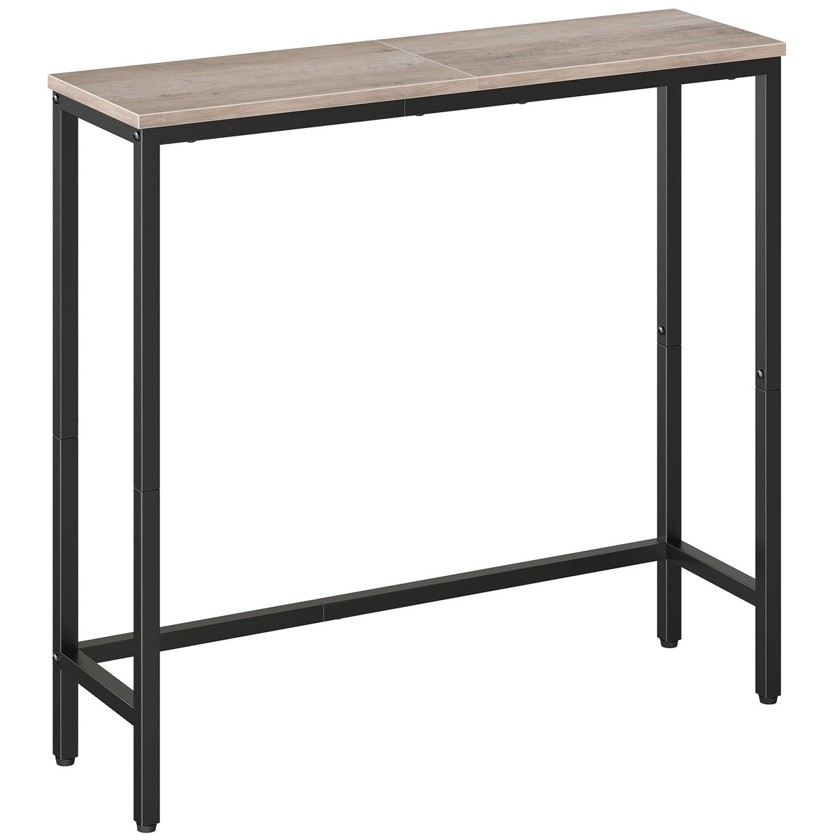HOOBRO Side Table, Narrow Corridor Side Table, Metal Frame, Compact Industrial Display Table, Coffee Table for Small Spaces, Hallway, Living Room, Robust, Greyish Beige and Black