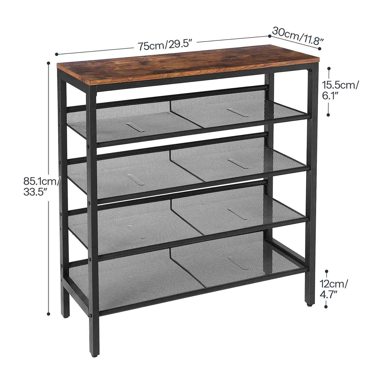 HOOBRO 5-Tier Adjustable Shoe Rack Holds 16-20 Pairs