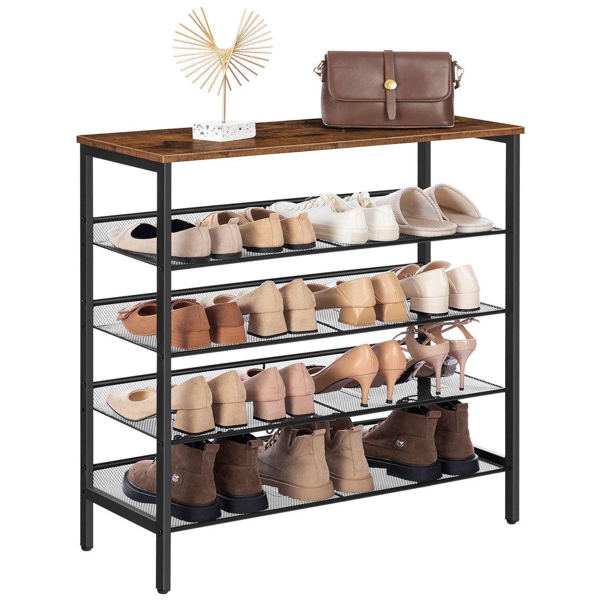 HOOBRO 5-Tier Adjustable Shoe Rack Holds 16-20 Pairs