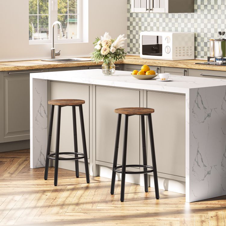 HOOBRO Bar Stools, Set of Bar Chairs, Kitchen Round Height