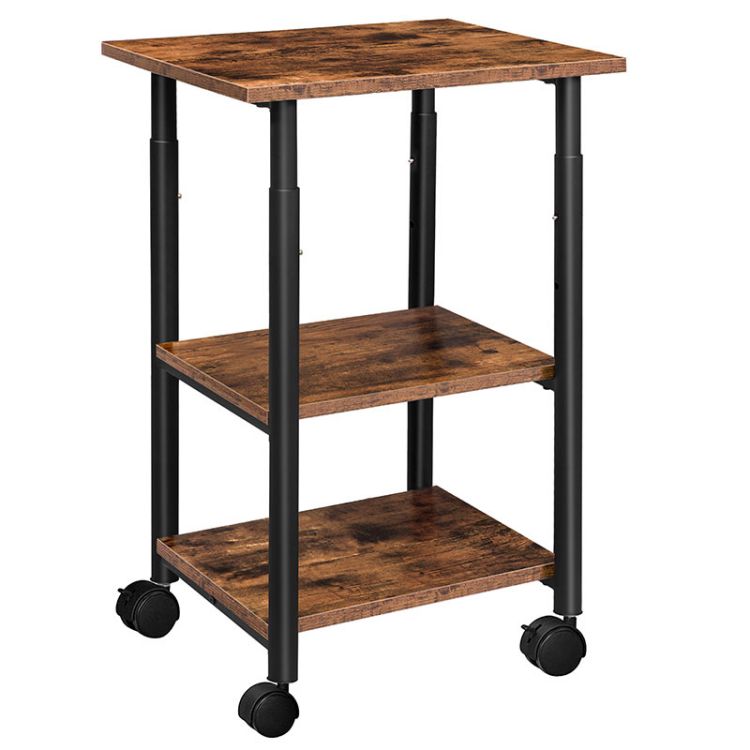 HOOBRO Printer Stand, 3-Tier Industrial Under Desk Printer Cart with Shelf, Mobile Heavy Duty Storage Rack on Wheels for Home, Office