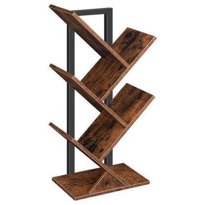 HOOBRO Tree Bookshelf, Tree Shaped Book Shelves, Floor Free Standing Desktop Bookshelf, Display Book Magazine CDs Rack
