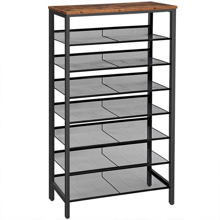 HOOBRO 8-Tier Shoe Rack, Large Capacity Shoe Shelf, Stable and Sturdy, Shoe Storage Organizer with Flat & Slant Adjustable Metal Shelves, for 21-28 Pairs of Shoes, Space Saver