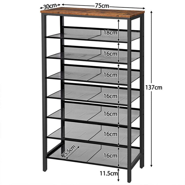 HOOBRO 8-Tier Shoe Rack, Large Capacity Shoe Shelf, Stable and Sturdy, Shoe Storage Organizer with Flat & Slant Adjustable Metal Shelves, for 21-28 Pairs of Shoes, Space Saver