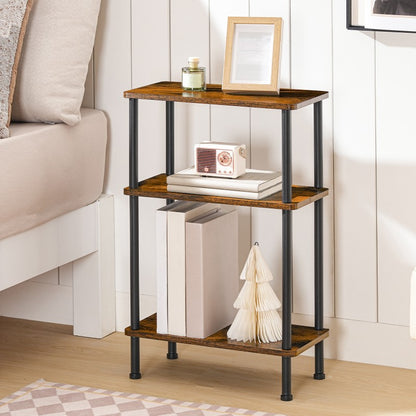 HOOBRO HOOBRO 3-Tier Narrow Side Table, Slim End Table, Skinny Sofa Bedside Storage, workspace for bedroom - dimensions view