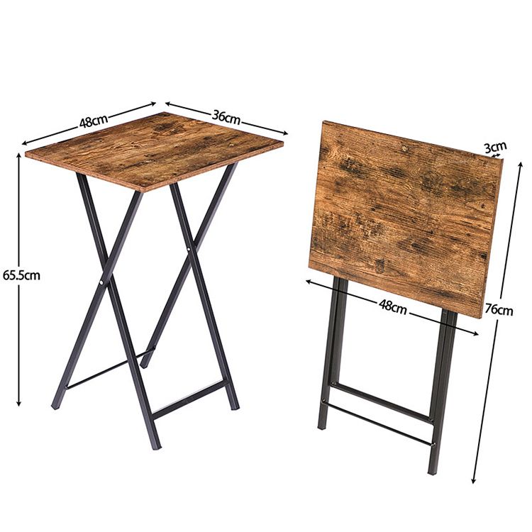 HOOBRO Folding TV Tray Tables, Set of 2 Side Table for Small Space, Industrial Snack Tables for Eating at Couch, Stable Metal Frame, Easy Assembly, Space Saving