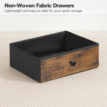 HOOBRO Bedside Table with Charging Station, Sofa Side Table with USB Ports and Socket, End Table with 3 Fabric Drawers, Nightstand for Bedroom, Living Room