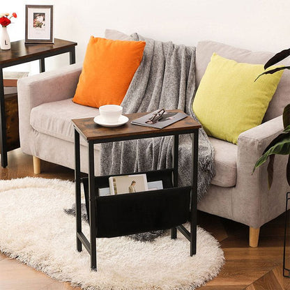 HOOBRO Narrow End Table, Side Table for Small Spaces, Slim Nightstand with Magazine Holder, Modern Skinny Sofa Table, Width Bedside Table, Snack Couch Table