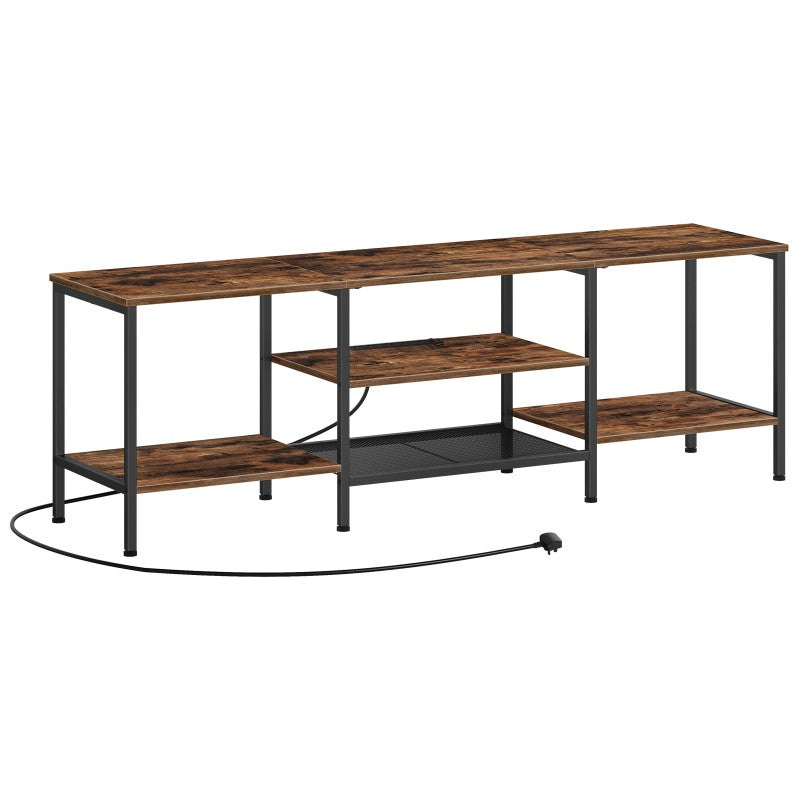 HOOBRO HOOBRO TV Stand Unit 160 Cm，TV Cabinet Open Storage Shelves Cabinet，Industrial Media storage for bedroom - front view