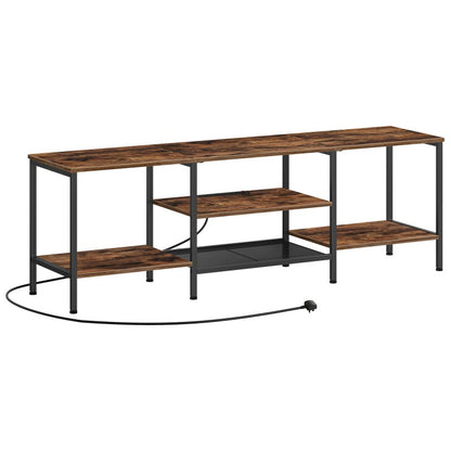 HOOBRO HOOBRO TV Stand Unit 160 Cm，TV Cabinet Open Storage Shelves Cabinet，Industrial Media storage for bedroom - front view
