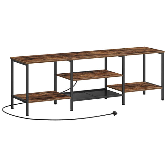 HOOBRO HOOBRO TV Stand Unit 160 Cm，TV Cabinet Open Storage Shelves Cabinet，Industrial Media storage for bedroom - front view