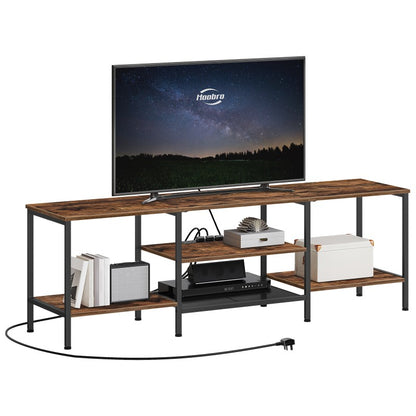 HOOBRO HOOBRO TV Stand Unit 160 Cm，TV Cabinet Open Storage Shelves Cabinet，Industrial Media storage for bedroom - detail view