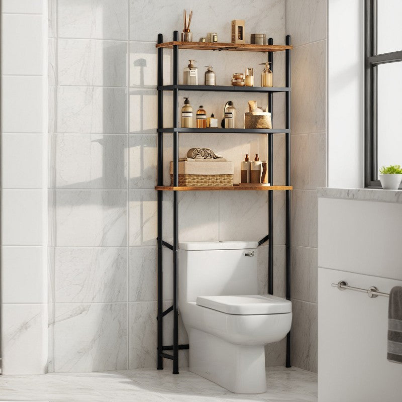 HOOBRO HOOBRO Over Toilet Shelf, 4-Tier Over- -Toilet Organizer Rack, Freestanding storage and display for home - in use