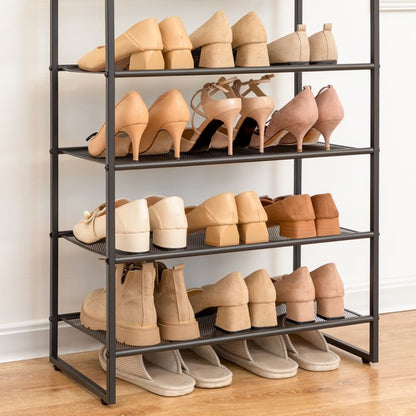 HOOBRO 8 Tier Shoe Rack, Large Capacity Shoe Shelf for 21-28 Pairs of Shoes, Shoe Storage Organizer with Detachable Metal Mesh, Strong and Stable, Easy Assembly, Industrial