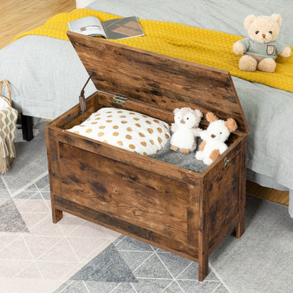 HOOBRO Storage Chest, Retro Toy Box Organizer with Safety Hinge, Entryway Storage Bench Supports 220 lb, 29.9 x 15.7 x 18.9 Inches, Toy Chest, Wooden Look, Easy Assembly