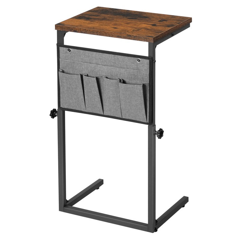 HOOBRO HOOBRO C Shaped Side Table, Height Slim Bedside Table, Sofa Table Slide Under Couch workspace for bedroom - front view