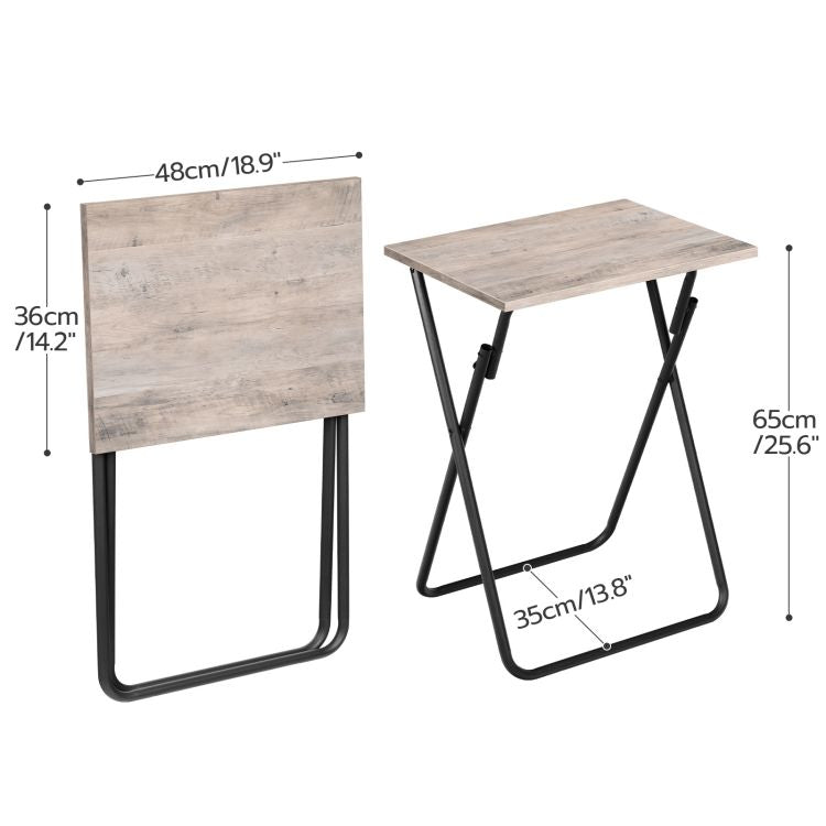 HOOBRO Folding TV Tray Table, Sofa Snack Table, Side Table for Small Space, Foldable Coffee Stand, Laptop End Table, Beverage Table, for Living Room, Bedroom, Kitchen