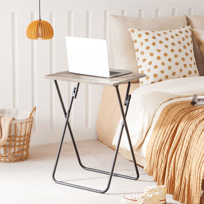 HOOBRO Folding TV Tray Table, Sofa Snack Table, Side Table for Small Space, Foldable Coffee Stand, Laptop End Table, Beverage Table, for Living Room, Bedroom, Kitchen