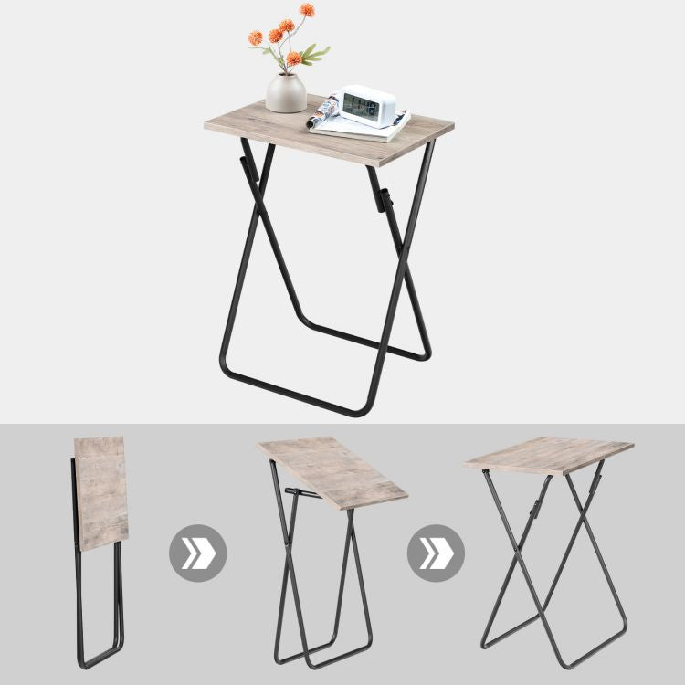 HOOBRO Folding TV Tray Table, Sofa Snack Table, Side Table for Small Space, Foldable Coffee Stand, Laptop End Table, Beverage Table, for Living Room, Bedroom, Kitchen