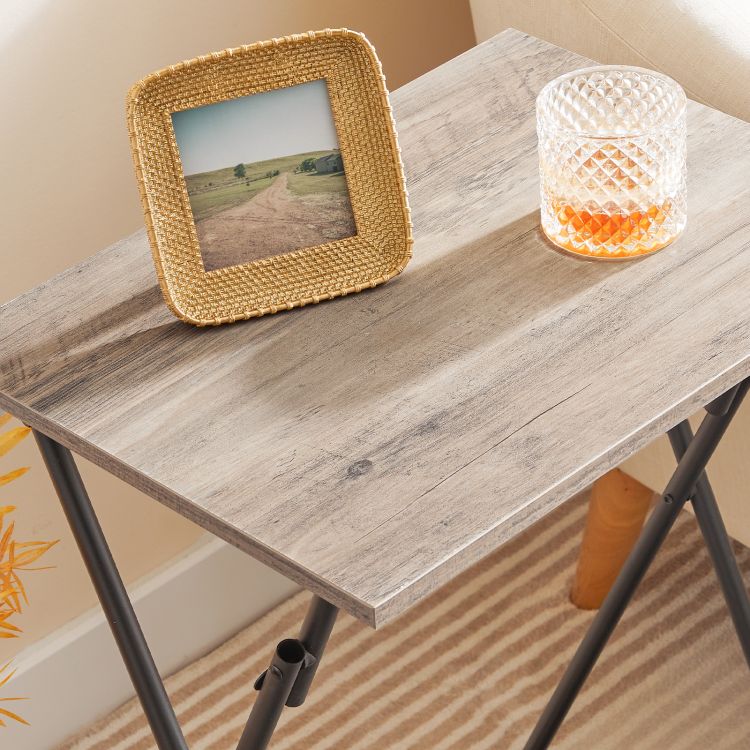 HOOBRO Folding TV Tray Table, Sofa Snack Table, Side Table for Small Space, Foldable Coffee Stand, Laptop End Table, Beverage Table, for Living Room, Bedroom, Kitchen