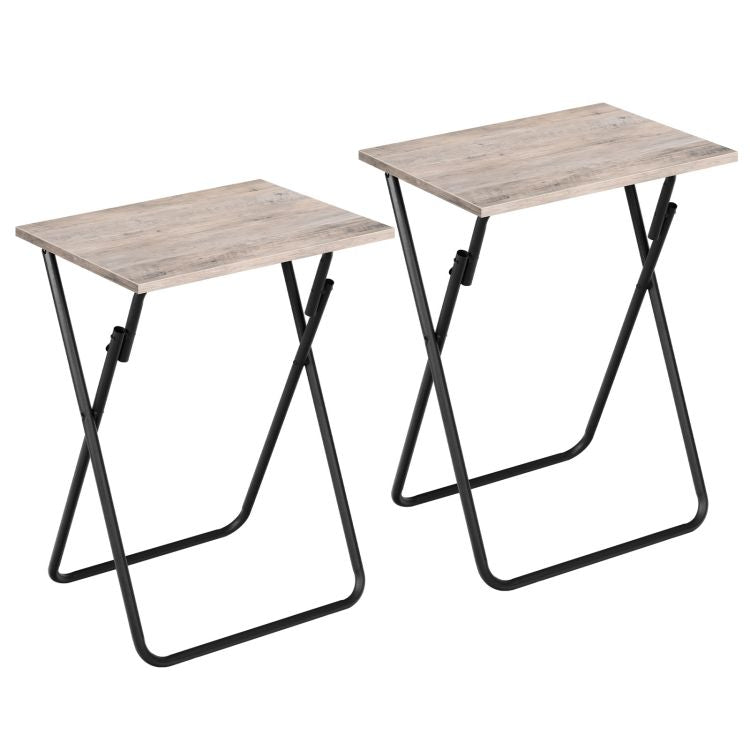 HOOBRO Folding TV Tray Table, Sofa Snack Table, Side Table for Small Space, Foldable Coffee Stand, Laptop End Table, Beverage Table, for Living Room, Bedroom, Kitchen