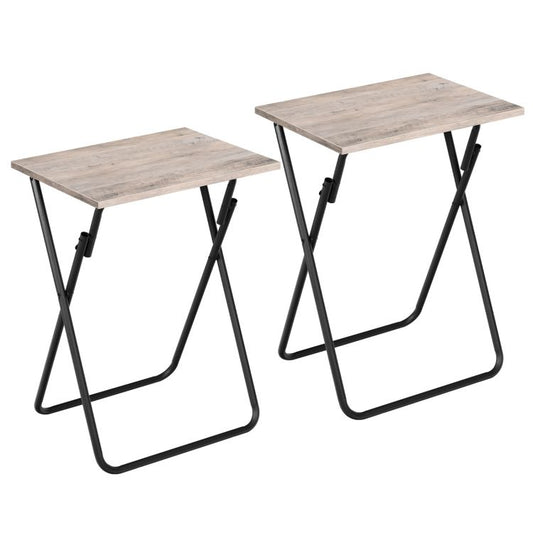 HOOBRO Folding TV Tray Table, Sofa Snack Table, Side Table for Small Space, Foldable Coffee Stand, Laptop End Table, Beverage Table, for Living Room, Bedroom, Kitchen