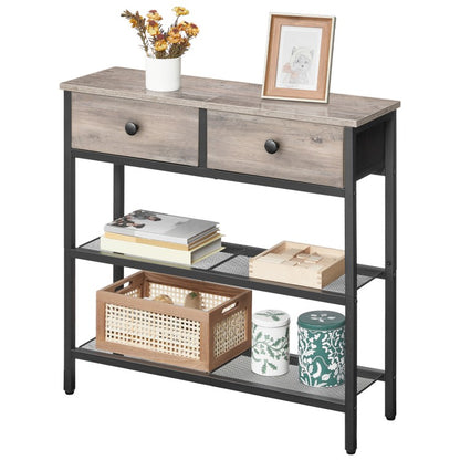 HOOBRO Console Table, Slim Console Table with 2 Drawers, Hallway Table with Storage, Side Table, Slim Sofa Table for Small Spaces, Living Room, Entryway, Kitchen