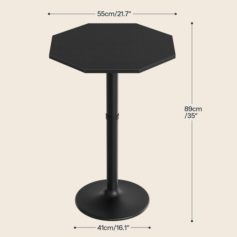 HOOBRO HOOBRO Octagonal Bar Table Kitchen, Pub Table Base, -Use Bistro Table Breakfast workspace for living room - side view