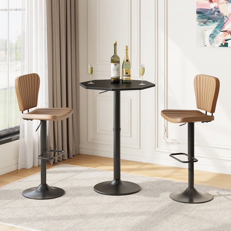 HOOBRO HOOBRO Octagonal Bar Table Kitchen, Pub Table Base, -Use Bistro Table workspace for living room - dimensions view